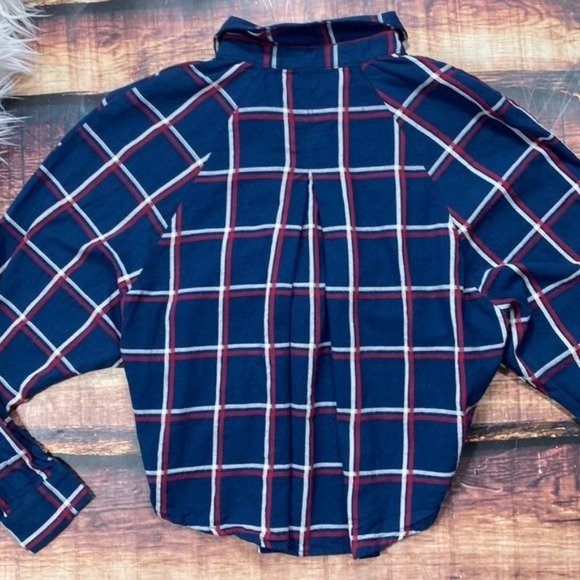 RELISTED Fashion Nova Plaid Striped Wrap Front Shirt - Picture 7 of 7